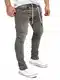 Yazubi Hip Hop Hosen Herren Sweathose in Jeansoptik Cargojeans Jogginghose Herren Slim fit Erik, Grau (Dark Gull Gray 180403), W32/L32
