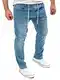 Yazubi Herren Sweathose in Jeansoptik Jogger Joggpant im Deminlook Jungen Jogginghose JoggJeans Erik, Blau (Estate Blue 194027), W32/L32
