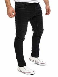 Jogpants Herren Sweathose in Jeansoptik Cargo Jogger Baggy Jogginghose JoggJeans Erik, Schwarz (Black Meteorite 194008), W32/L32
