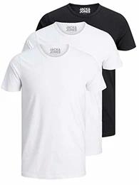 3er Pack Herren T-Shirt Basic mit Rundhals einfarbig Slim Fit in weiß schwarz blau grau 12167630 (S, 3er Pack Farb Mix 3)