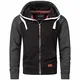 A. Salvarini Herren Sweatjacke Kapuzenpullover Jacke Kapuze Hoodie Sweater AS191 [AS-191-Schwarz-D.Grau-Gr.L]