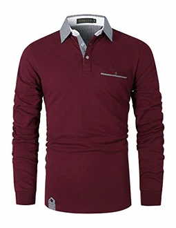 LIUPMWE Poloshirt Herren Klassischer Karierter Spleiß Langarm Slim Fit Tennis Polo Shirts LIUPMWE Poloshirt Herren Klassischer Karierter Spleiß Langarm Slim Fit Tennis Polo Shirts