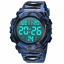 Digital Herren Uhren - Sport Outdoor Armbanduhr 5 ATM wasserdichte Uhren mit Wecker/Kalender/Stoppuhr/Stoßfest