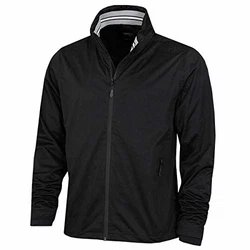 Calvin Klein Herren Kragen Details wasserdichte Golfjacke Schwarz/Schwarz