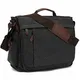 Umhängetaschen Herren aus Canvas Schultasche Queformat A4 Laptoptasche für 15,6 Zoll Laptop Arbeitstasche Aktentasche groß (Schwarz)