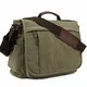 Umhängetaschen Herren aus Canvas Schultasche Queformat A4 Laptoptasche für 15,6 Zoll Laptop Arbeitstasche Aktentasche groß (Khaki)