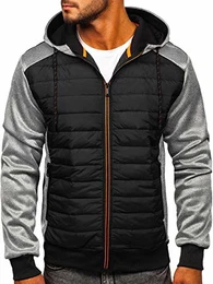 Herren Übergangsjacke Kapuze Reißverschluss Outdoor Funktionsjacke Classic Trekking Fitness Sport J.Style KS2146 Grau M [4D4]