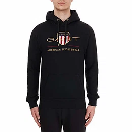 Herren Archive Shield Hoodie Kapuzenpullover, Black, M