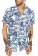 Herren Hawaii Hemd Kurzarm Shirt Design Aloha Casual Blau M