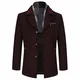 Allthemen Wintermantel Herren Slim Fit Kurzmantel Mantel Herren Schwarz Wolle Kurz Wollmantel Mantel Winter (Medium, Weinrot(Fleecefutter))