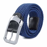 HANCHAO Stretchgürtel Flechtgürtel Elastischer Stoffgürtel Unisex für Damen und Herren Blau (4-100cm)