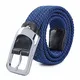 HANCHAO Stretchgürtel für Damen und Herren Elastischer Stoffgürtel Geflochtener Flechtgürtel Unisex Dehnbarer Gürtel Blau-4-100cm