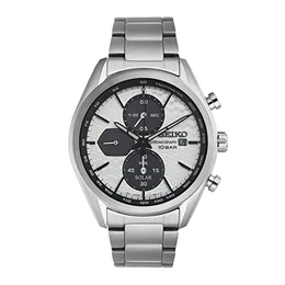 Herren-Uhr Quarz Edelstahl mit Edelstahlband SSC769P1, Weiß