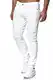 Tazzio Herren Denim Biker-Jeans Slim Fit M517-2 Weiss 32/34