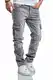 Amaci&Sons Herren Cargo Jeans Regular Slim Denim Hose Destroyed 7985 Hellgrau W32/L32