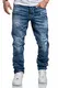 Amaci&Sons Herren Jeans Regular Straight Fit Denim Hose Destroyed 7984 Hellblau (Patches) W30/L30