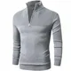 Rave on Friday Herren Strickpullover Regular Fit Strick Pullover Mit Stehkragen Und Reißverschluss Grau M