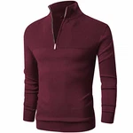 Rave on Friday Herren Strickpullover Zip Neck Rot