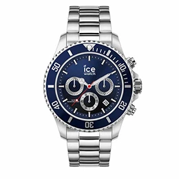 - ICE steel Marine silver Chrono - Blaue Herrenuhr mit Metallarmband - Chrono - 017672 (Large)