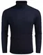COOFANDY Pullover für Herren Rollkragen Langarmshirt Feinstrick Rollkragenpullover Slim fit Warme Rolli Basic Männer Navy Blau M
