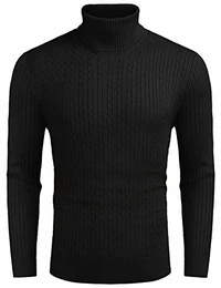 Herren Pullover Rollkragen Langarmshirt Feinstrick Rollkragenpullover Freizeit Slim fit Einfarbig Sweater Pulli Männer