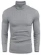 COOFANDY Herren Strickpullover Warme Rollkragenpullover Regular fit Baumwolle mit Rollkragen Sweater Pulli Männer Grau M