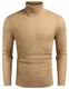 COOFANDY Herren Pullover Rollkragenpullover Strickpullover Langarm Freizeit Regular fit Baumwolle mit Rollkragen Sweater Pulli Männer