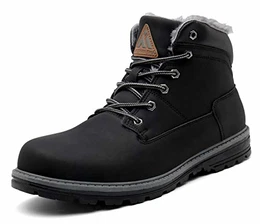 Warme Winterschuhe Herren Damen Winterstiefel Outdoor Winterboots Gefüttert Schneestiefel Dunkles Schwarz 41