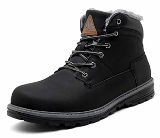 PASTAZA Warme Winterschuhe Herren Damen Winterstiefel Outdoor Winterboots Gefüttert Schneestiefel Dunkles Schwarz