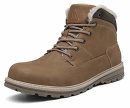 Warme Winterschuhe Herren Damen Winterstiefel Outdoor Winterboots Gefüttert Schneestiefel Dunkelgelb 43