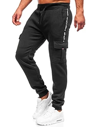 Herren Sporthose Cargohose Jogginghose Trainingshose Fußballhose Fitnesshose Jogger Sweathose Jogpants Sweatpants Slim Fit Street Style JX9395 Schwarz M [6F6]