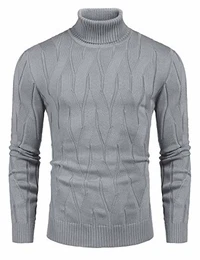 Pullover Strickpullover Herren Rollkragen Slim Fit Männer Winter Basic Rollkragenpullover Langarmshirt Pulli