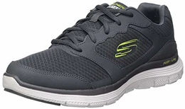 Herren Flex Advantage 4.0 Sneaker, Charcoal Leather Mesh Pu Trim, 43 EU