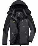 KEFITEVD Winterjacke Herren Snowboardjacke Ski Jacke Grau/Schwarz