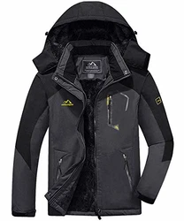 KEFITEVD Winterjacke Herren Snowboardjacke Ski Jacke Grau/Schwarz