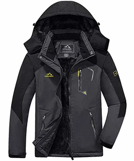 KEFITEVD Winterjacke Herren Snowboardjacke Ski Jacke Grau/Schwarz