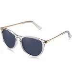 Carfia Vintage Polarisierte Sonnenbrille UV400 Schutz Ultraleicht Rahmen Grau