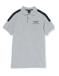 Hackett Mens AMR TECH Tape Shldr Polo Shirt, 933GREY Marl, M