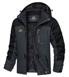 TACVASEN Herren Funktionsjacke Outdoorjacke Grau/Schwarz