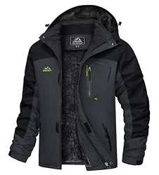TACVASEN Herren Funktionsjacke Outdoorjacke Grau/Schwarz