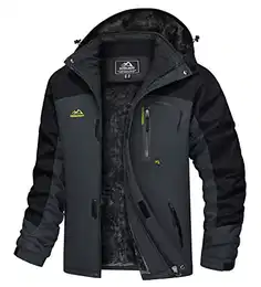 Herren Arbeitsjacke Winter Angeljacke Übergangsjacke Regenjacke Outdoorjacke Wasserdicht Atmungsaktiv Winddicht, Grau Schwarz, M