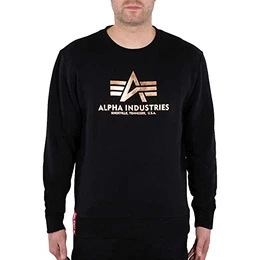 Basic Sweater Foil Print Sweatshirt für Herren Black/Gold