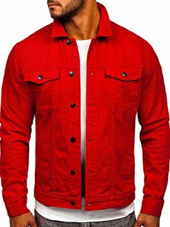 BOLF Herren Jeansjacke Übergangsjacke [4D4] Rot (4D4)