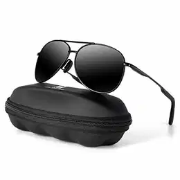 Sonnenbrille Herren Fahrerbrille Polarisiert Schwarz Polarisierte Herren Outdoor Vintage Unisex UV400 Fahren Stile Schwarz