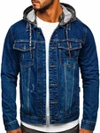 BOLF Herren Jeansjacke Übergangsjacke [4D4] Dunkelblau (RB9824-1)
