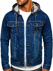 BOLF Herren Jeansjacke Übergangsjacke [4D4] Dunkelblau (RB9824-1)