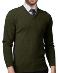 Gemijacka Pullover Herren V Ausschnitt Strickpullover Hemd Slim Fit Unterzieh Sweatshirt Feinstrick Grün