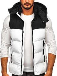 BOLF Herren Weste Bodywarmer Steppweste Funktionsweste Outdoor Freizeit Sport Style [1U1] Weiß (1U1)