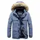 JIANYE Winterparka Herren Winterjacke Gefüttert Parka Jacke Warme Wintermantel Outdoor Parka mit Kapuze Jacke Blau M