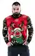 Herren Weihnachtspullover Unisex Hässliche Pulli Lustig Strickpullover Ugly Weihnachtspulli - Rentier & Weihnachtsmann & Schneemann,Happy Rudy Says Hi,L